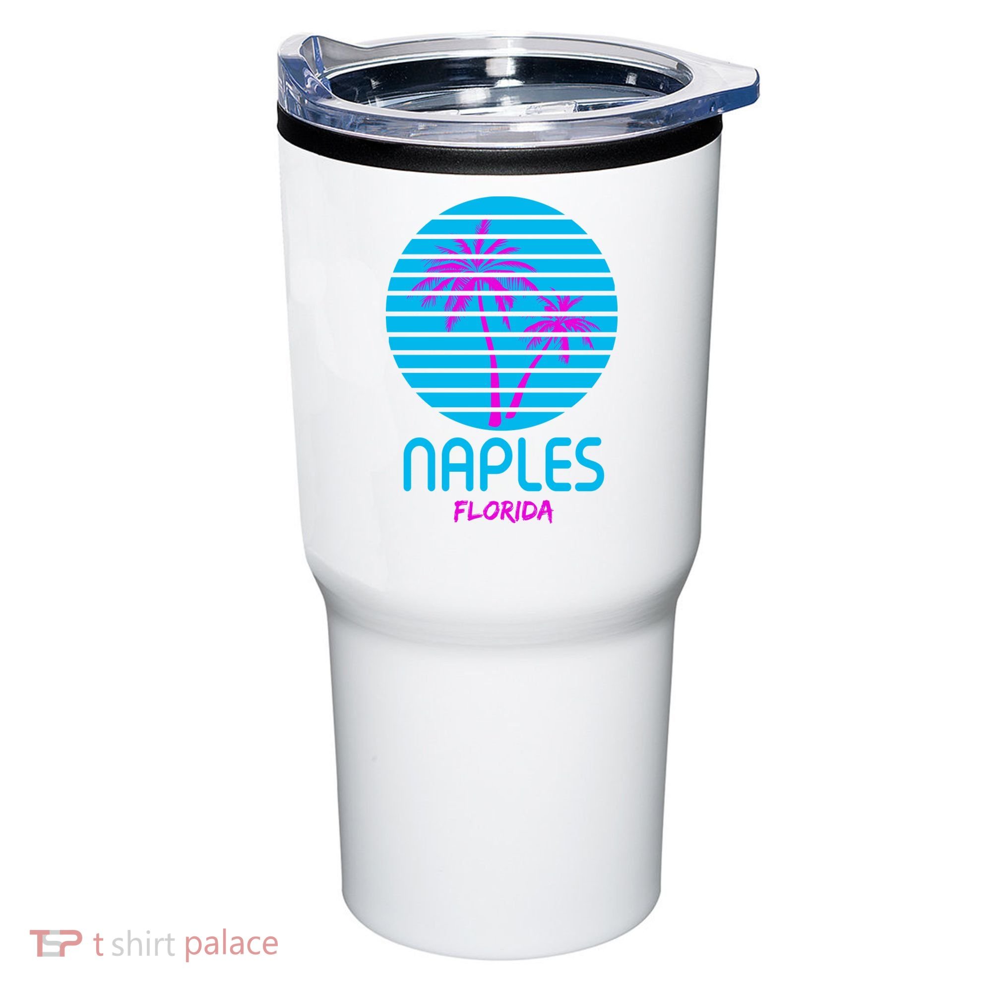 Naples Florida Retro Palm Tree Sunset Tumbler