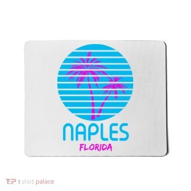 Naples Florida Retro Palm Tree Sunset Mousepad