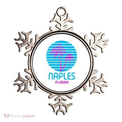Naples Florida Retro Palm Tree Sunset Ornament