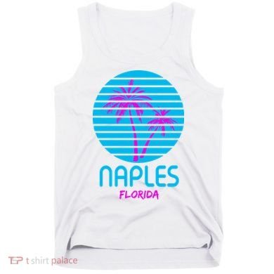 Naples Florida Retro Palm Tree Sunset Tank Top