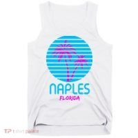 Naples Florida Retro Palm Tree Sunset Tank Top thumb 0