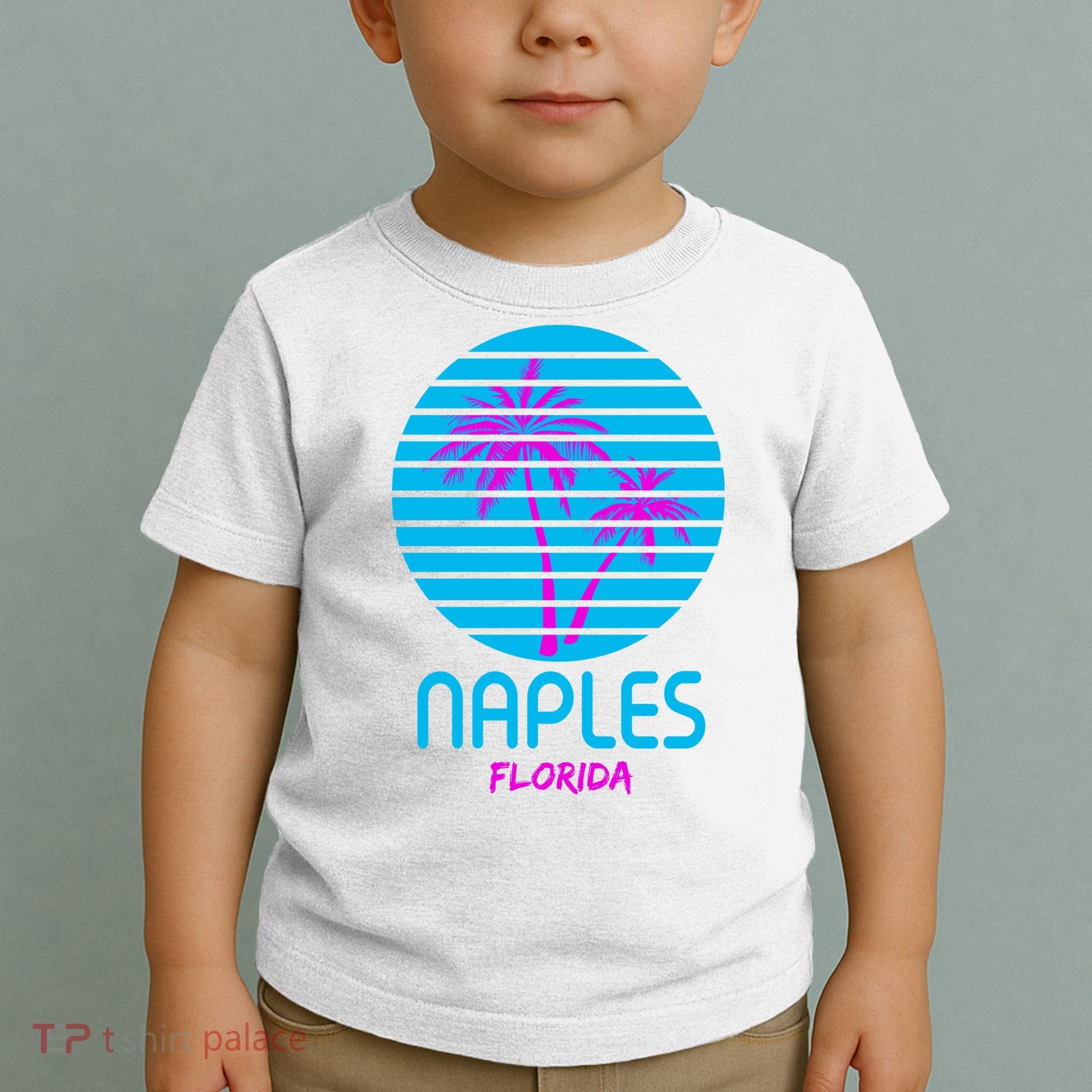 Naples Florida Retro Palm Tree Sunset Toddler T-Shirt