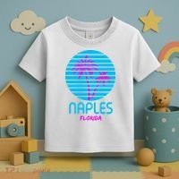 Naples Florida Retro Palm Tree Sunset Toddler T-Shirt thumb 3