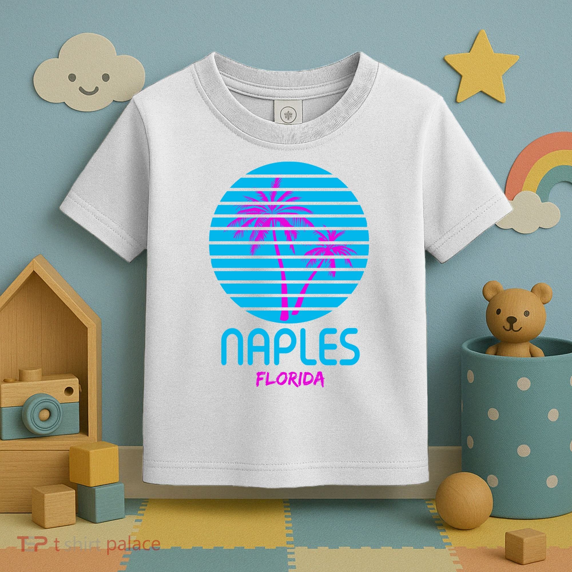 Naples Florida Retro Palm Tree Sunset Toddler T-Shirt