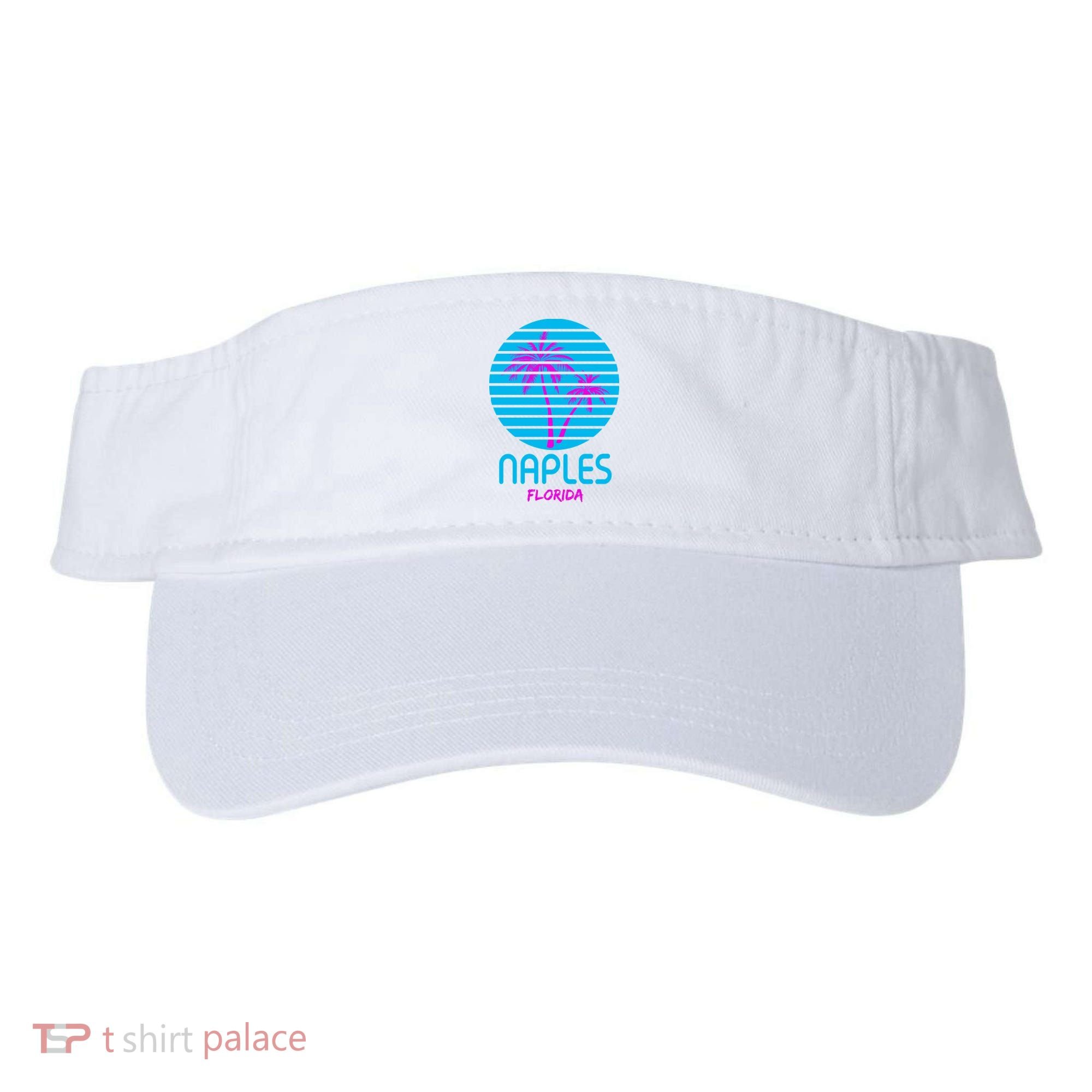 Naples Florida Retro Palm Tree Sunset Visor