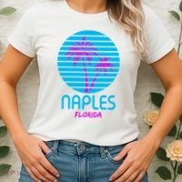 Naples Florida Retro Palm Tree Sunset Women's T-Shirt thumb 2