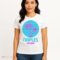 Naples Florida Retro Palm Tree Sunset Women's T-Shirt thumb 4