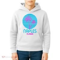 Naples Florida Retro Palm Tree Sunset Kids Hoodie thumb 4