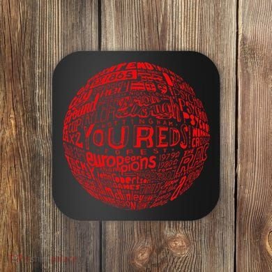 Nottingham Forest Red Typography Football Coaster