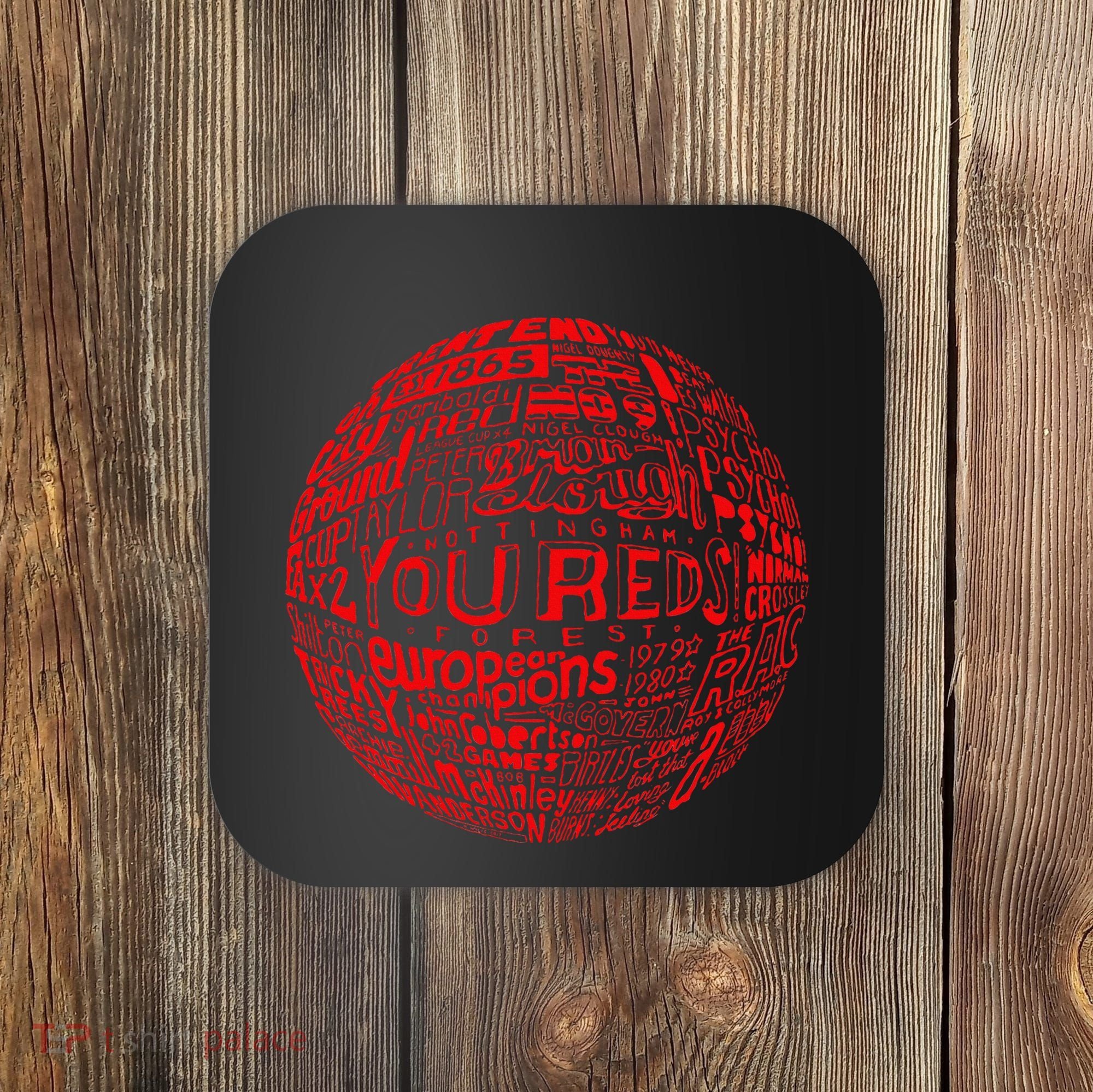 Nottingham Forest Red Typography Football Coaster