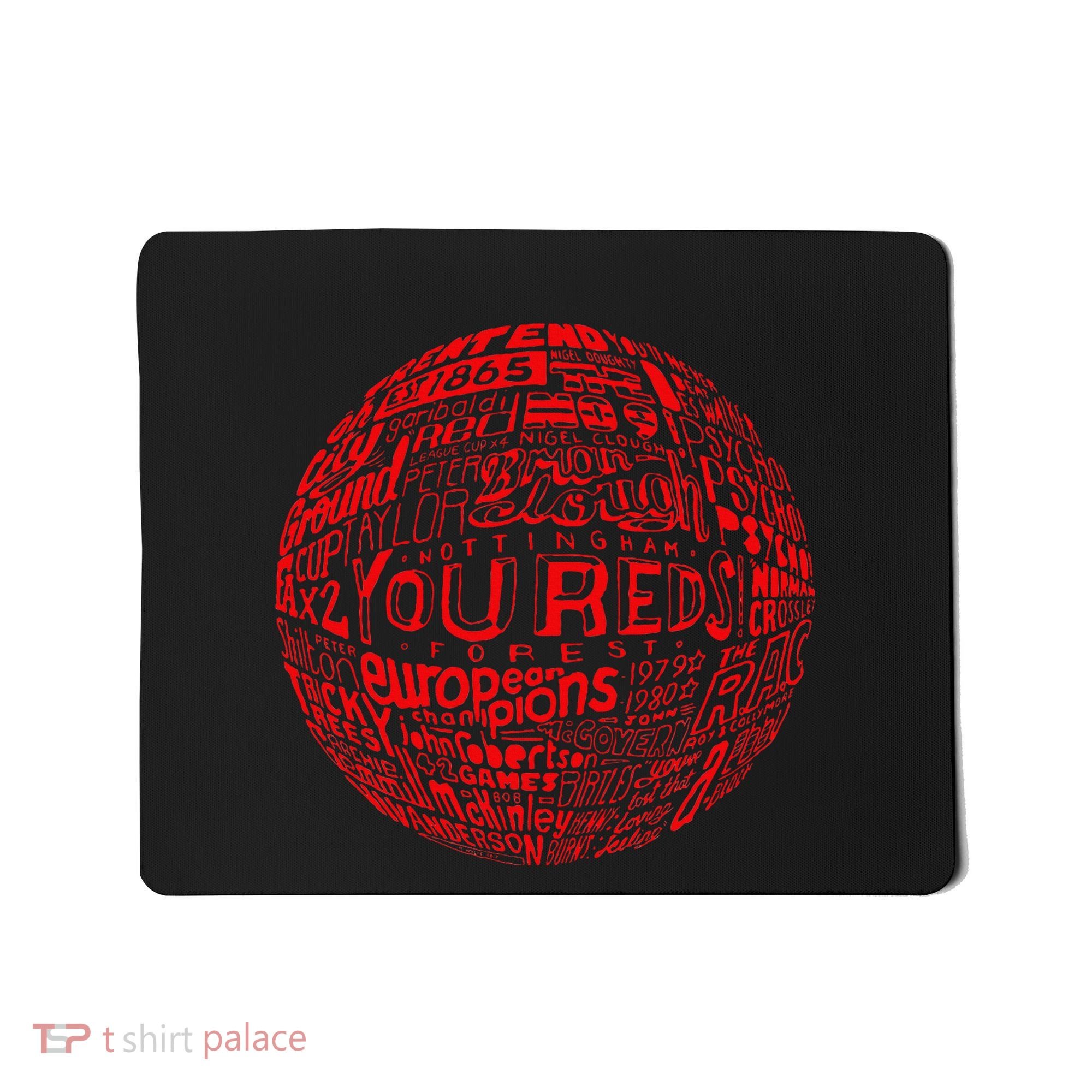 Nottingham Forest Red Typography Football Mousepad