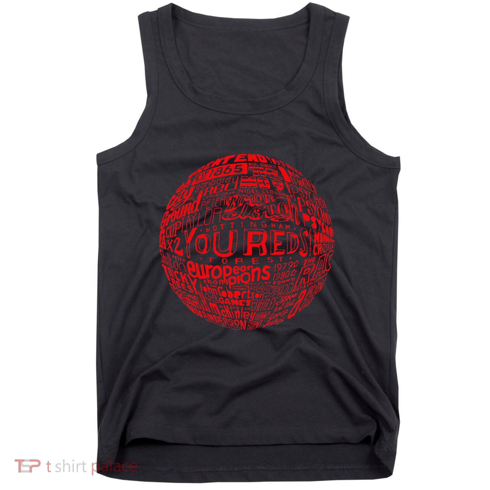 Nottingham Forest Red Typography Football Tank Top