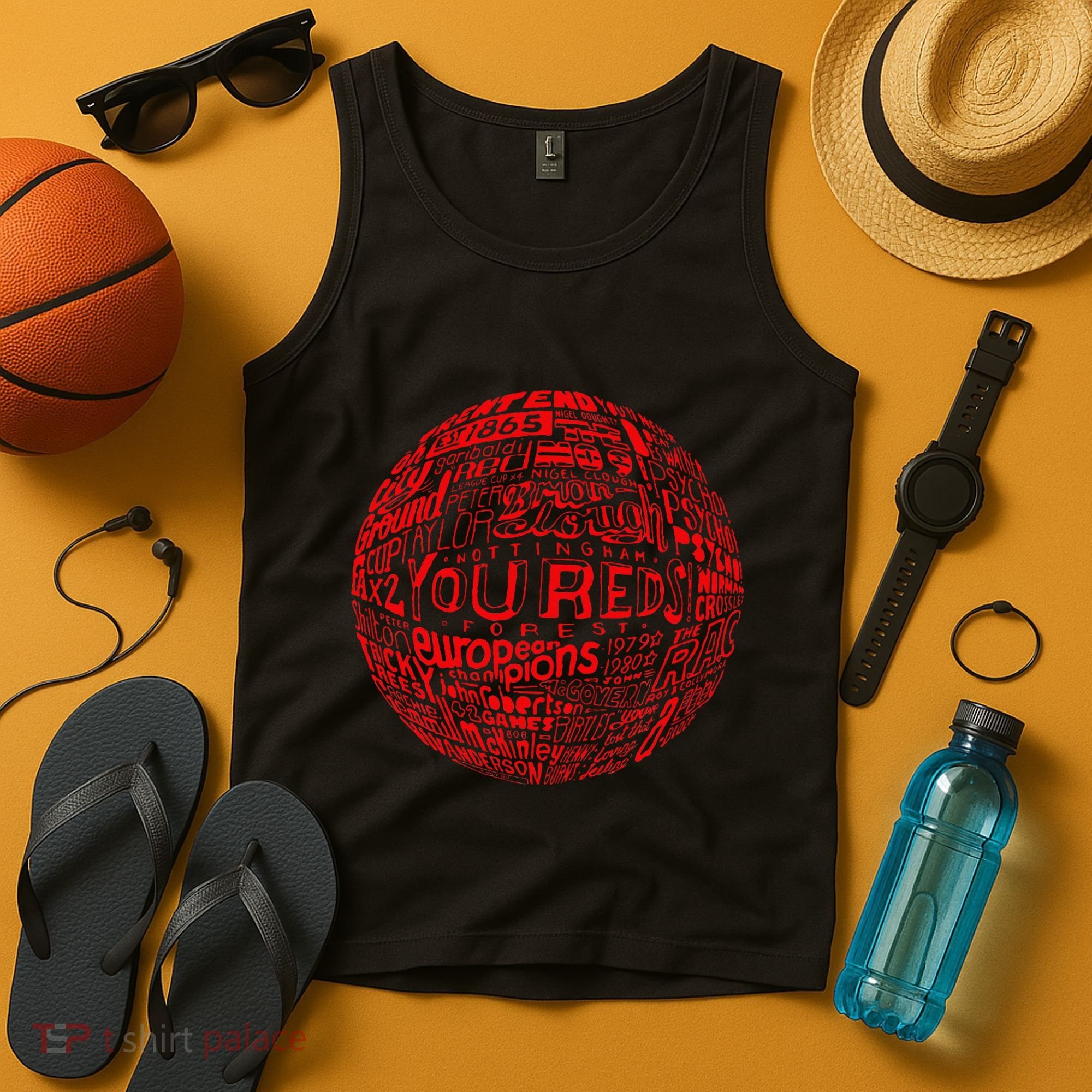 Nottingham Forest Red Typography Football Tank Top