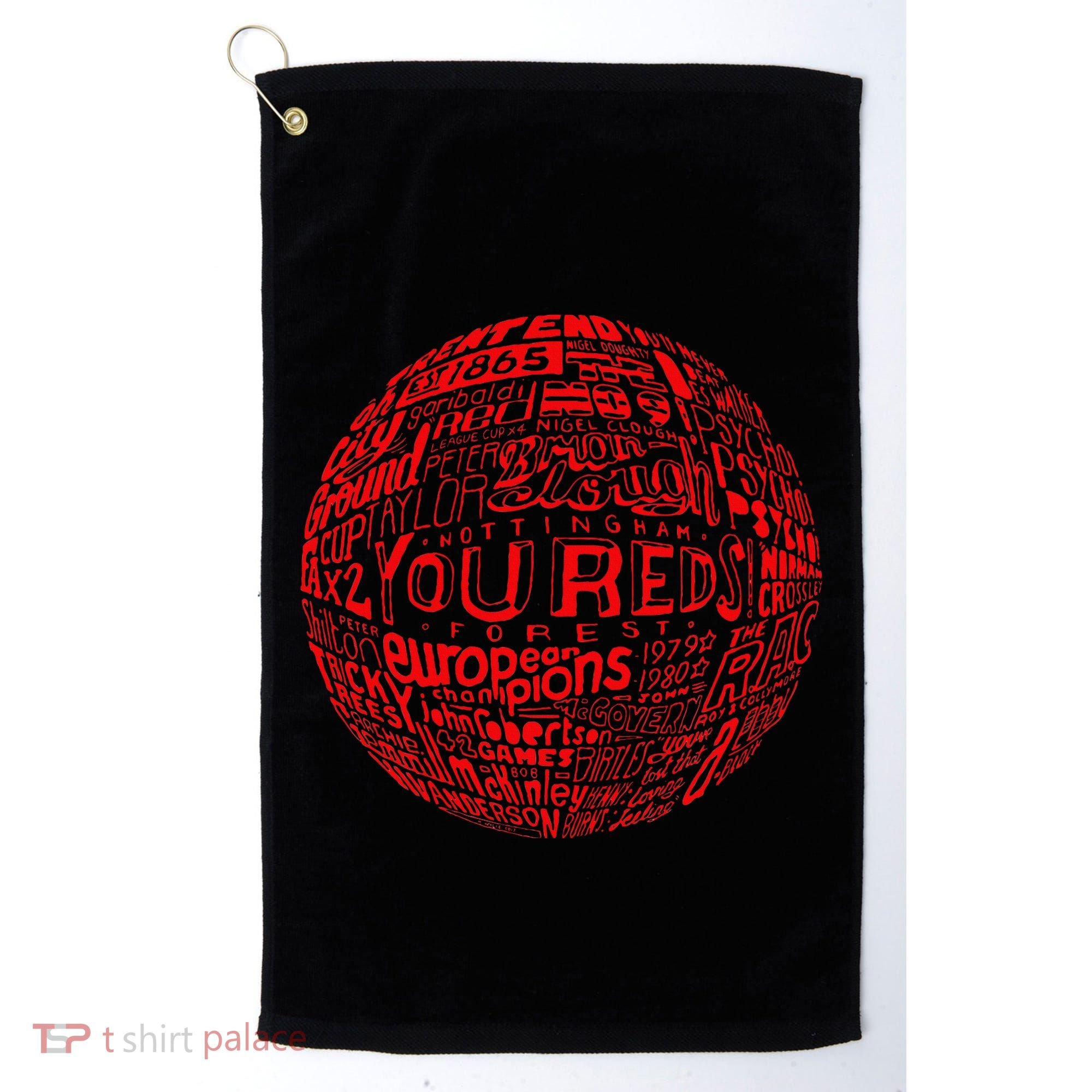 Nottingham Forest Red Typography Football Golf Towel