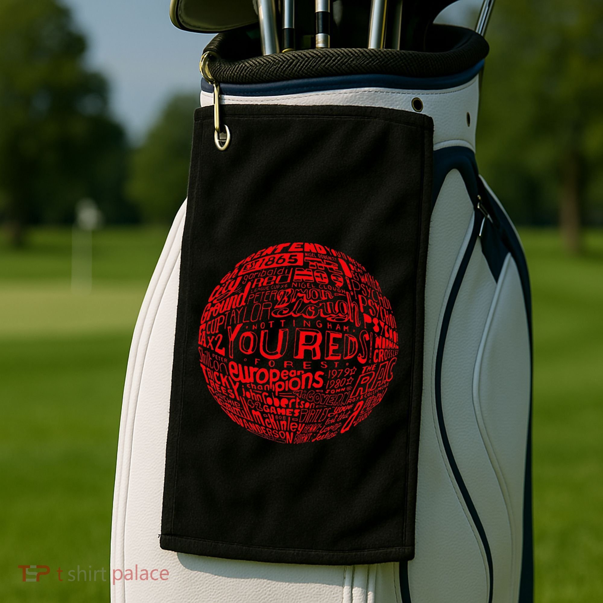 Nottingham Forest Red Typography Football Golf Towel