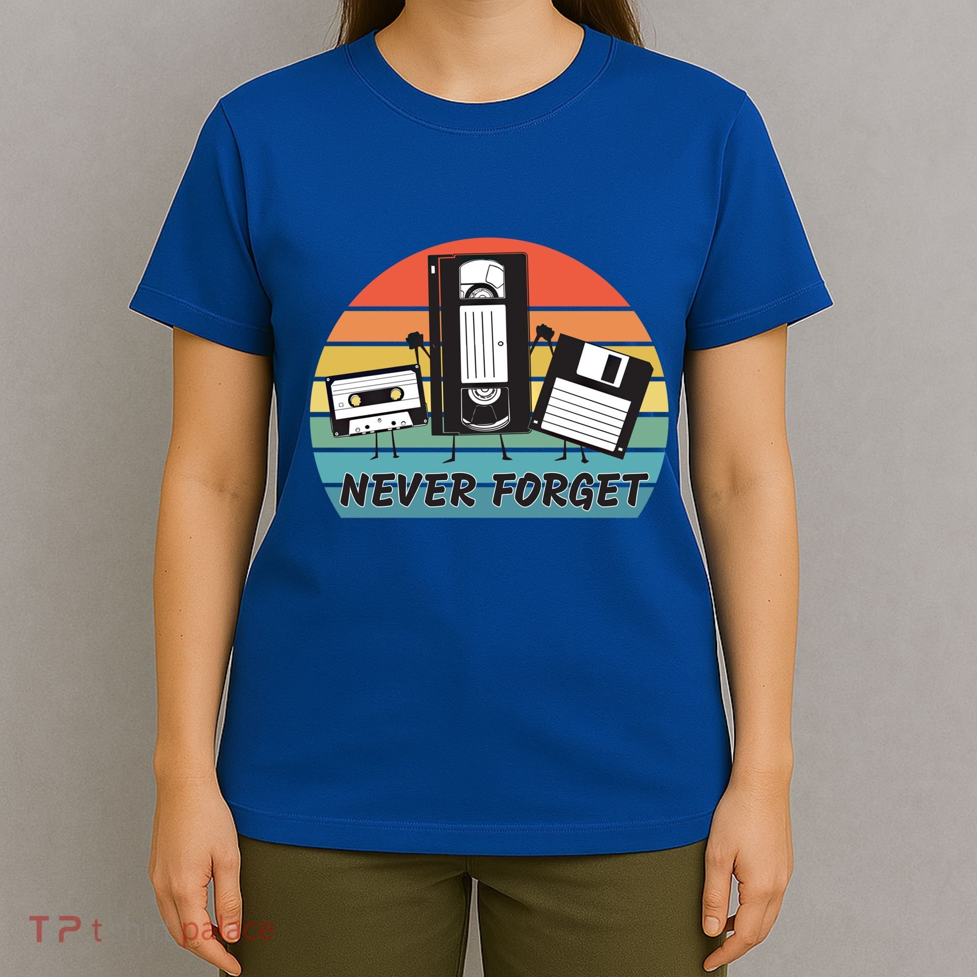 Never Forget Retro Vintage Cassette Tape Vhs Floppy Disc 80s Gift T-Shirt