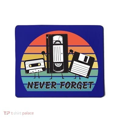 Never Forget Retro Vintage Cassette Tape Vhs Floppy Disc 80s Gift Mousepad