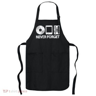 Never Forget Record 8 Track Cassette Tape Apron