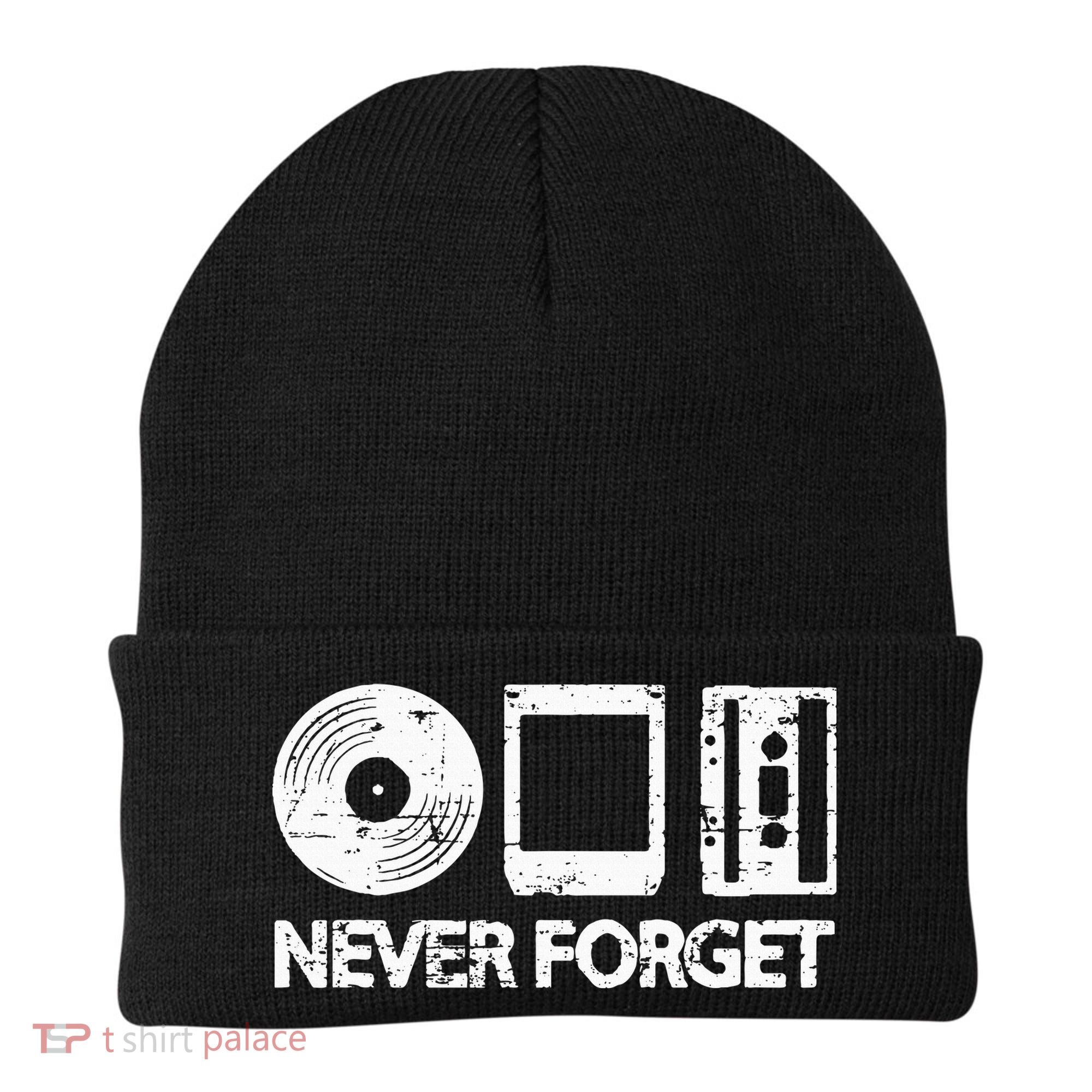 Never Forget Record 8 Track Cassette Tape Beanie