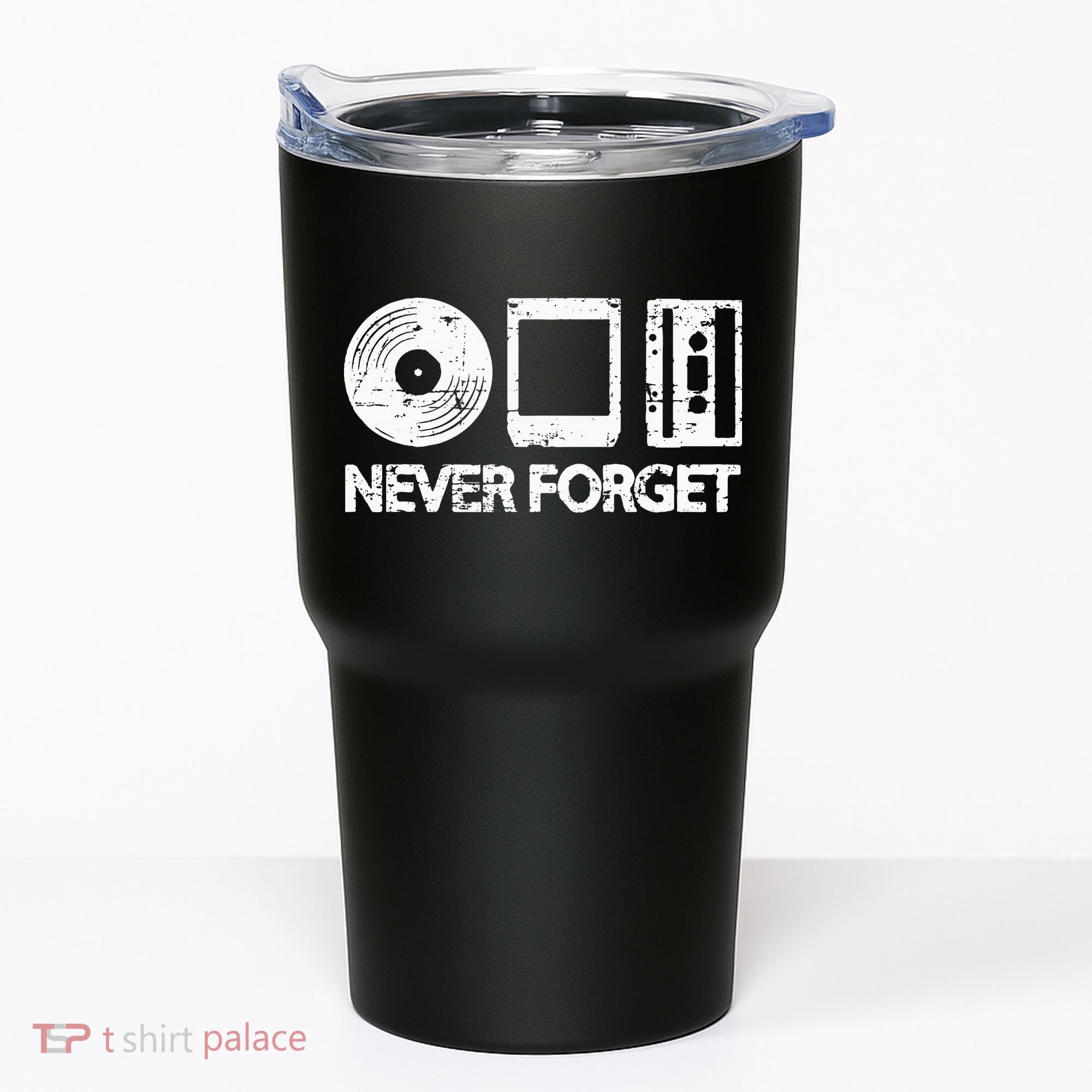 Never Forget Record 8 Track Cassette Tape Tumbler