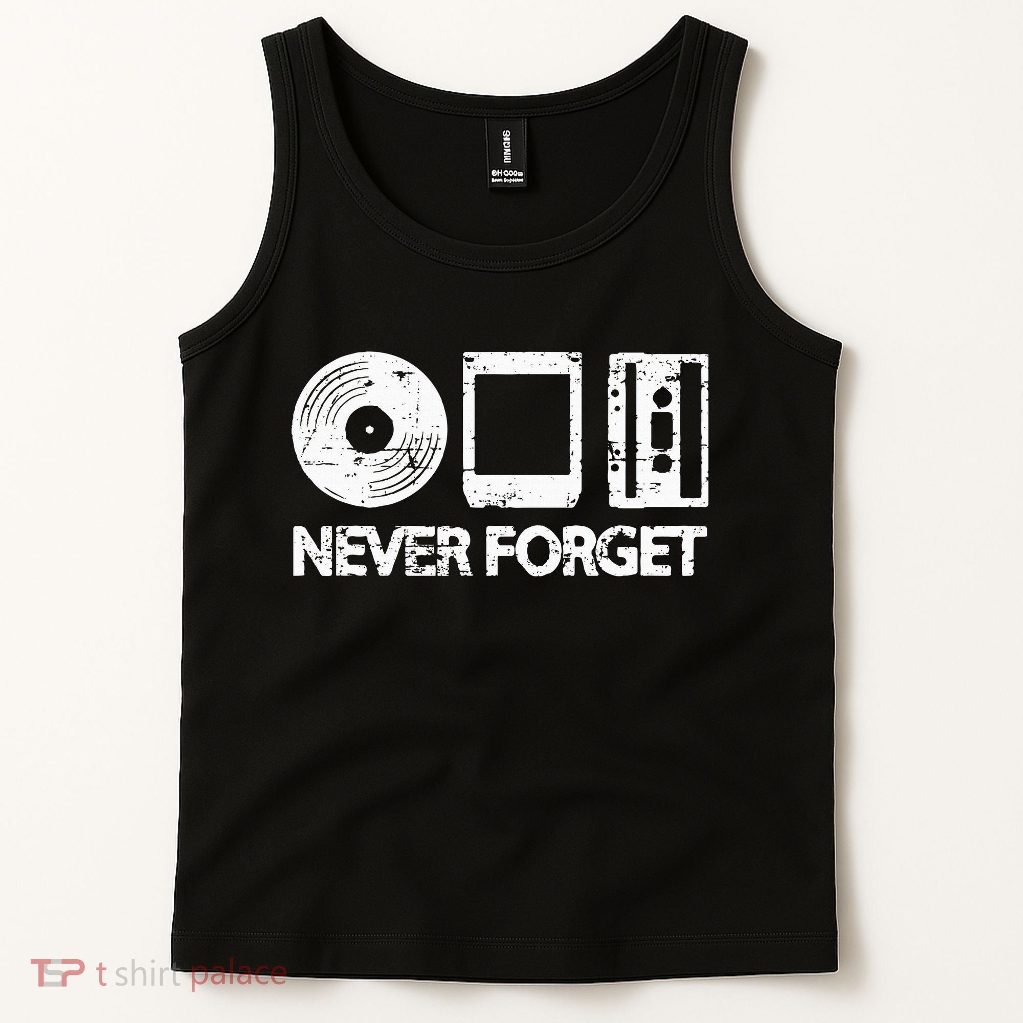 Never Forget Record 8 Track Cassette Tape Tank Top