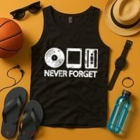 Never Forget Record 8 Track Cassette Tape Tank Top thumb 4