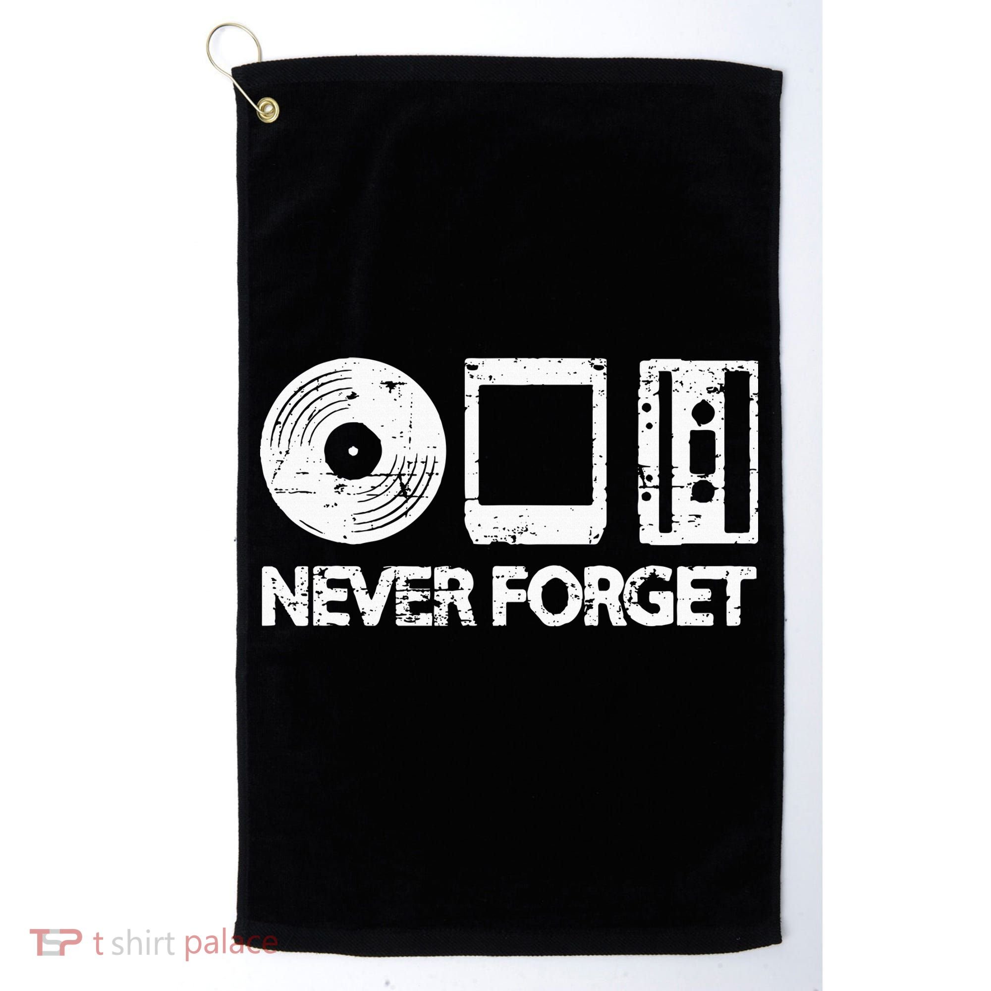 Never Forget Record 8 Track Cassette Tape Golf Towel