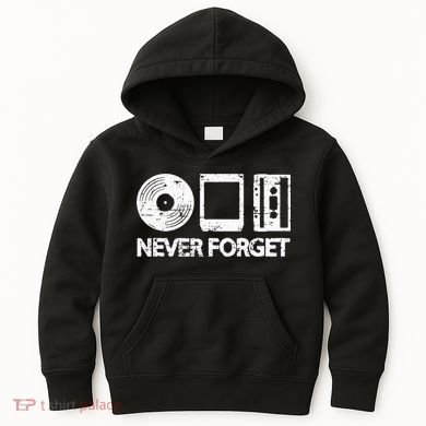 Never Forget Record 8 Track Cassette Tape Kids Hoodie