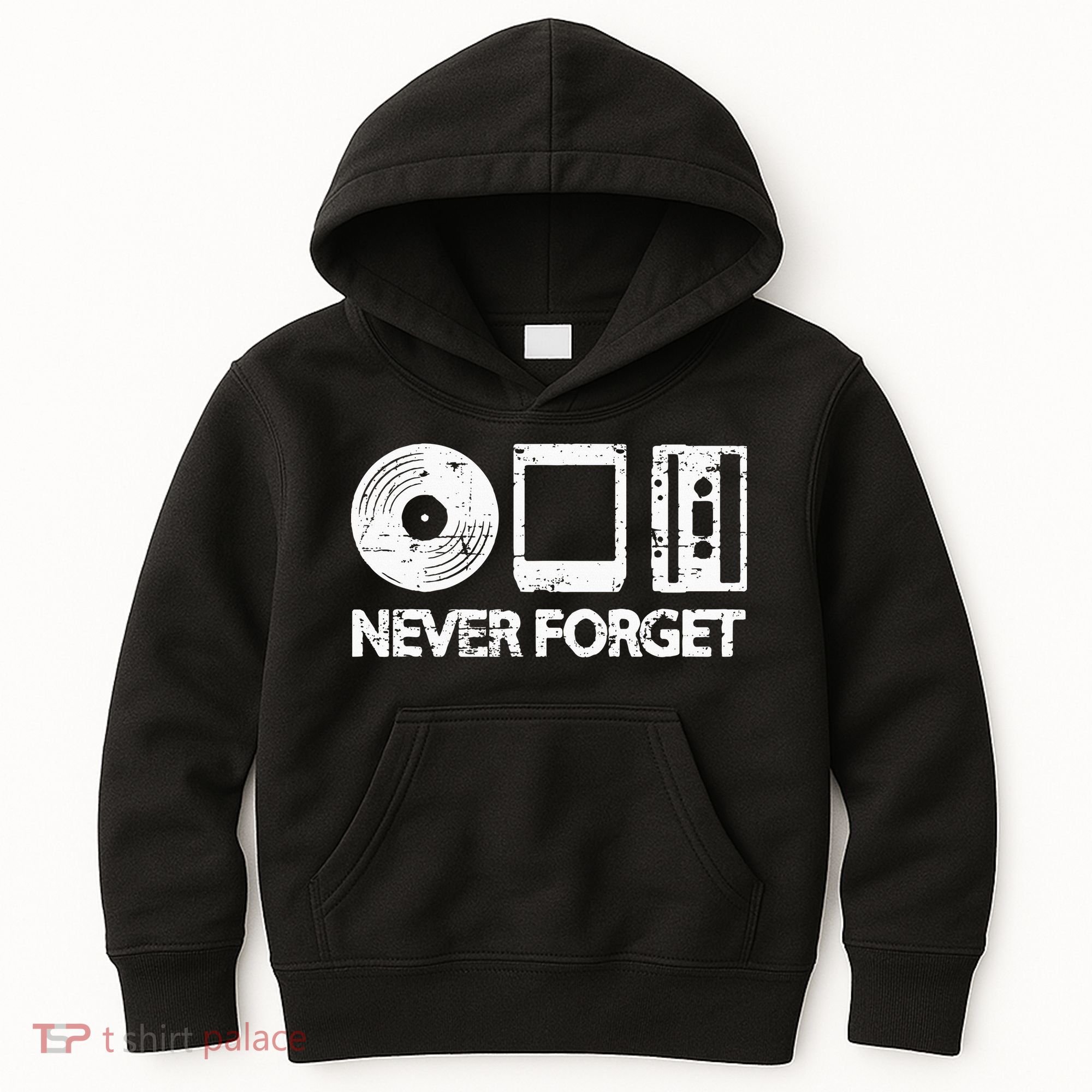 Never Forget Record 8 Track Cassette Tape Kids Hoodie