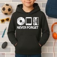 Never Forget Record 8 Track Cassette Tape Kids Hoodie thumb 2
