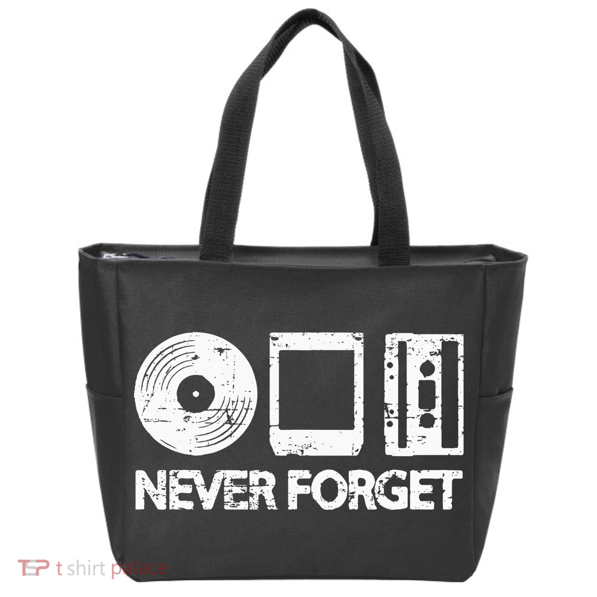 Never Forget Record 8 Track Cassette Tape Tote Bag