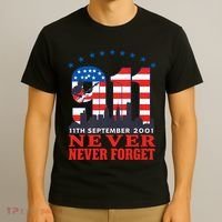 Never Forget September 11 2001 Memorial Day American Flag T-Shirt thumb 3