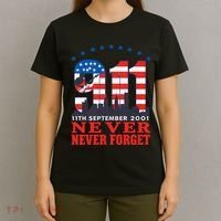 Never Forget September 11 2001 Memorial Day American Flag T-Shirt thumb 4