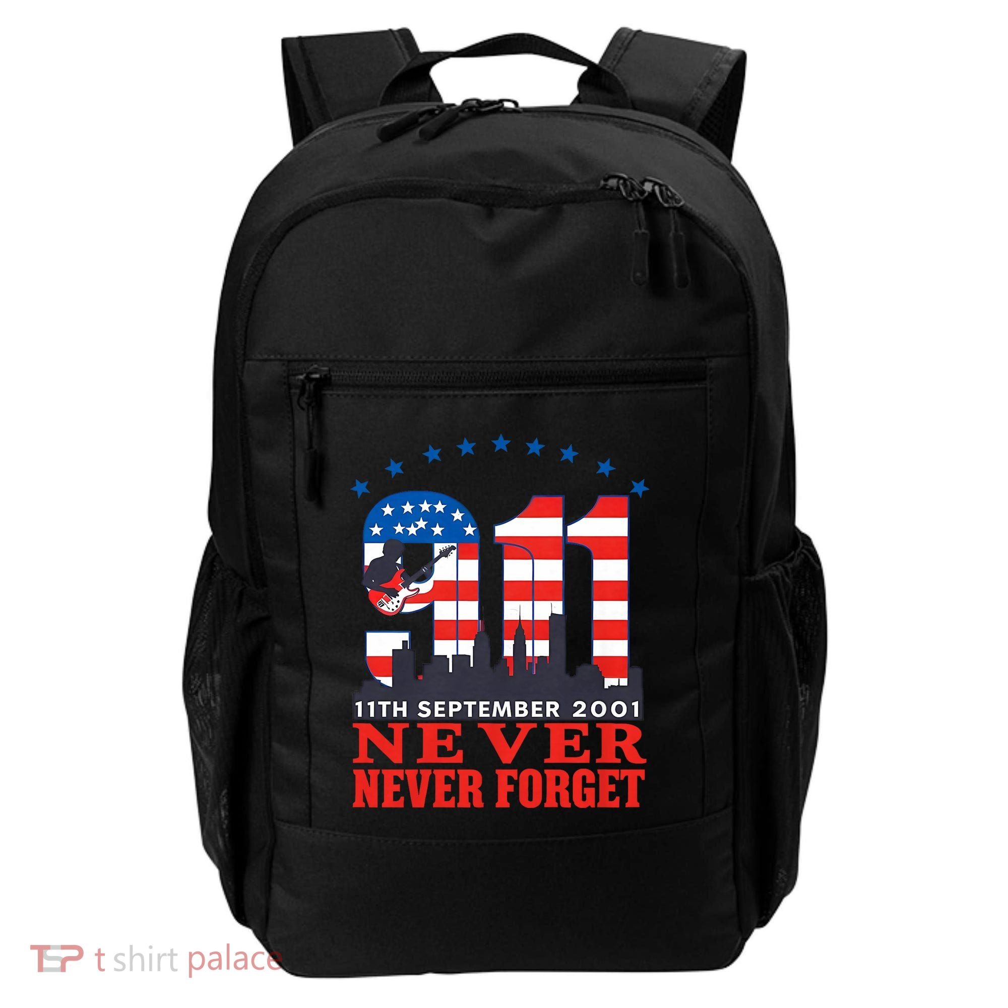 Never Forget September 11 2001 Memorial Day American Flag Backpack