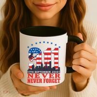 Never Forget September 11 2001 Memorial Day American Flag Coffee Mug thumb 3