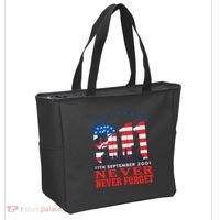 Never Forget September 11 2001 Memorial Day American Flag Tote Bag thumb 2