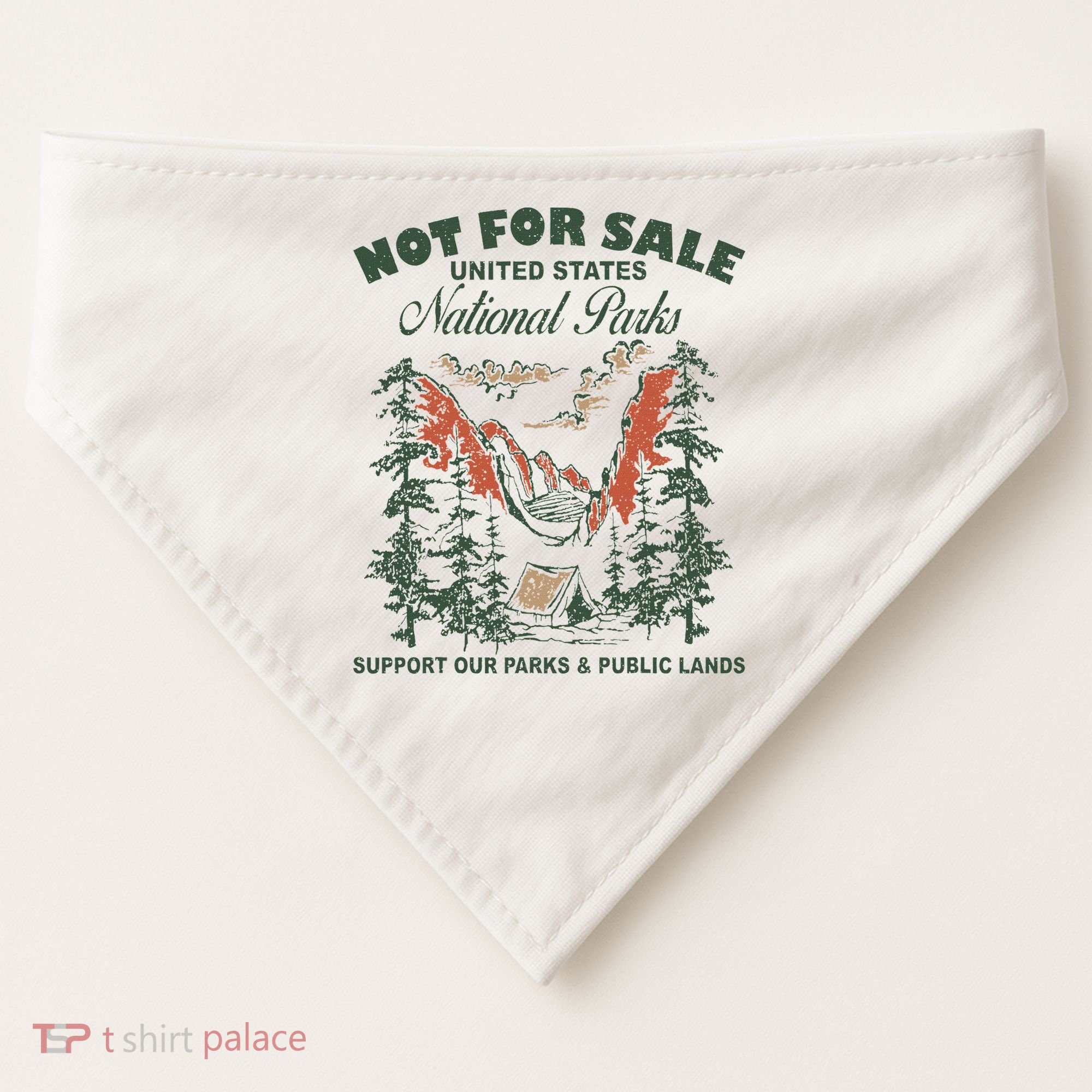 Not For Sale National Parks Support Our Parks USA-Made Doggie Bandana