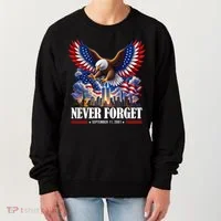 Never Forget September 11 2001 9/11 American Bald Eagle Women's Sweatshirt thumb 0