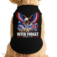 Never Forget September 11 2001 9/11 American Bald Eagle Doggie Tank thumb 0