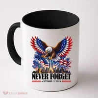 Never Forget September 11 2001 9/11 American Bald Eagle Coffee Mug thumb 0