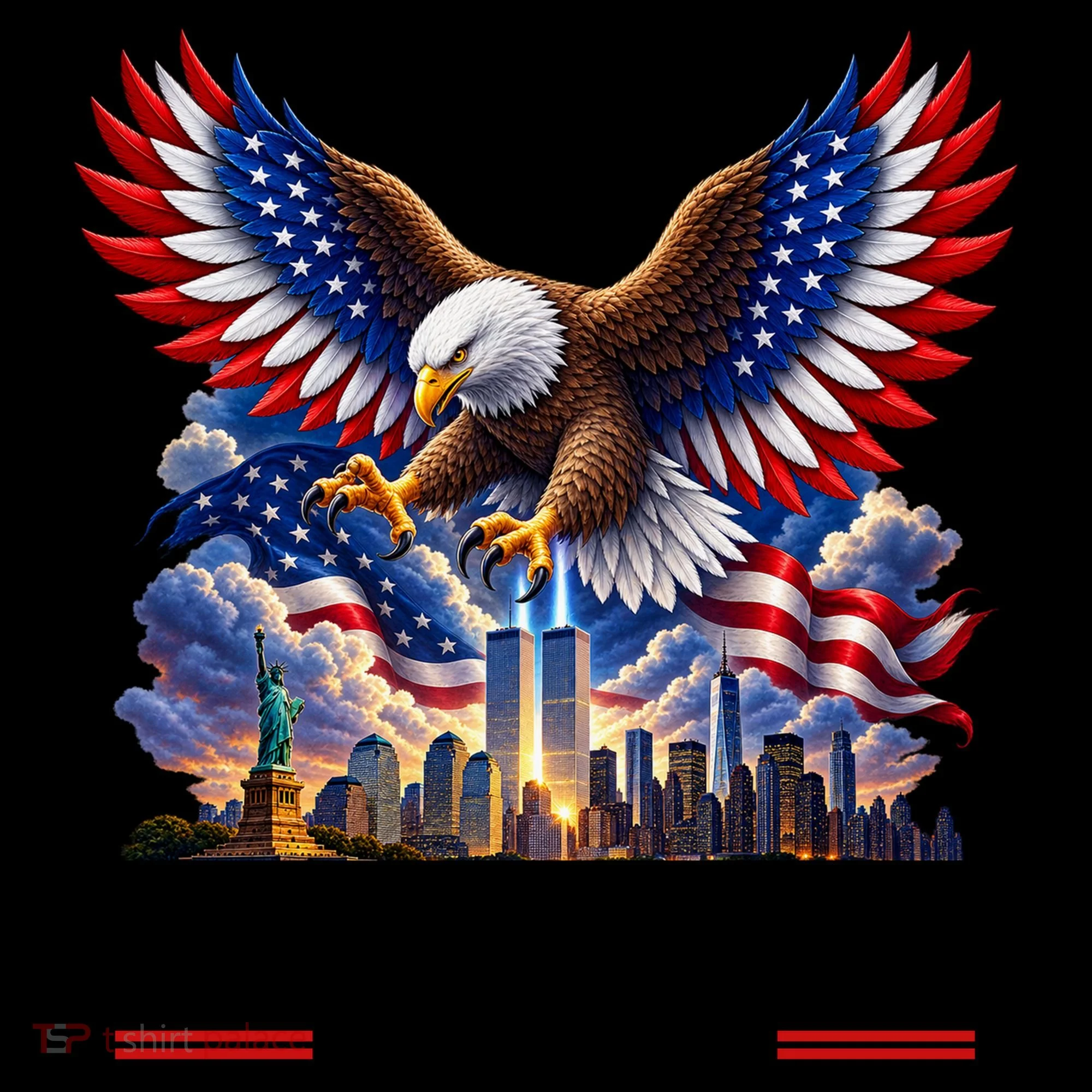 Never Forget September 11 2001 9/11 American Bald Eagle Coffee Mug