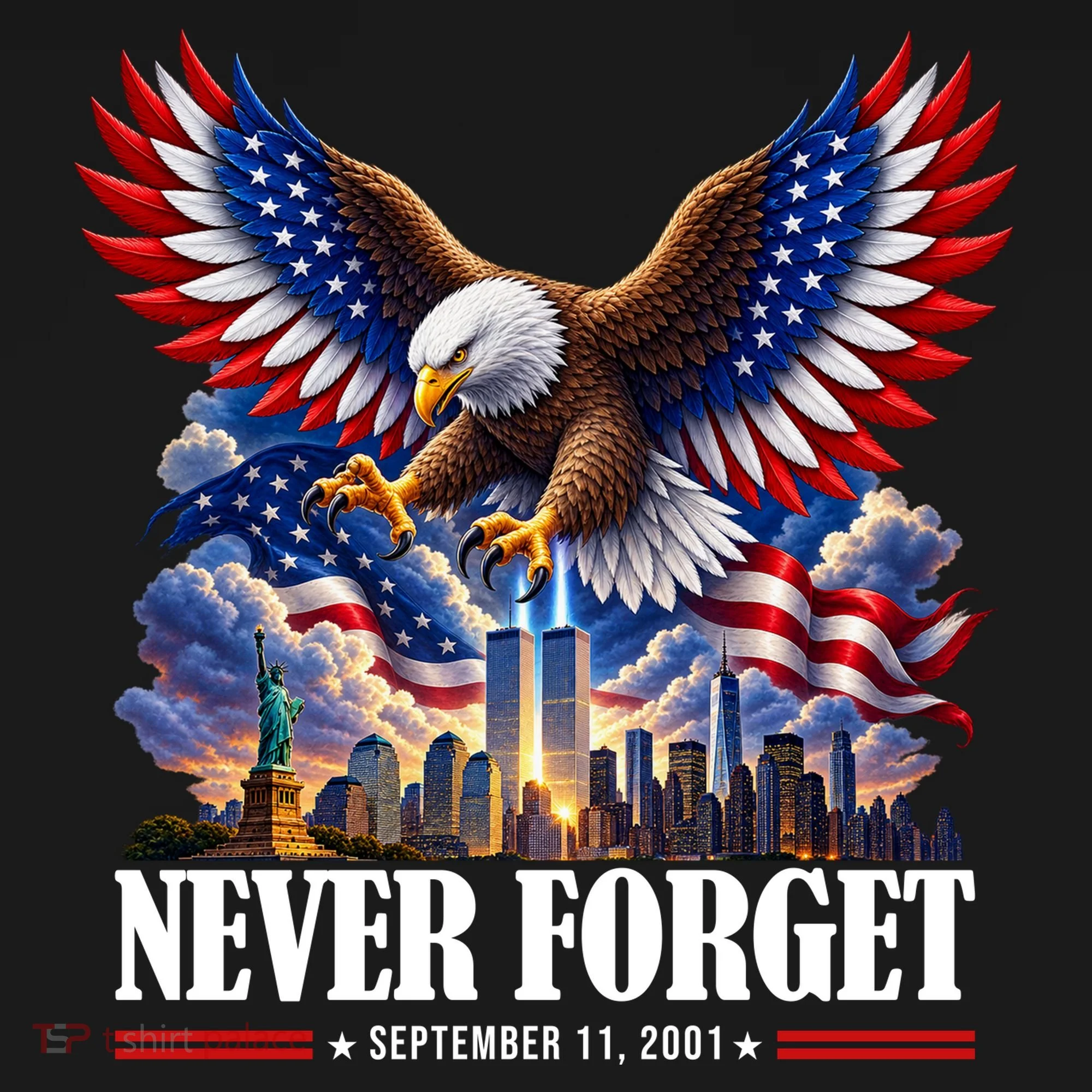 Never Forget September 11 2001 9/11 American Bald Eagle Coaster