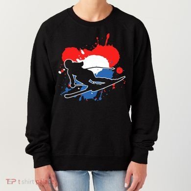 Netherlands Flag Skier Dutch Alpine Skiing Women's Sweatshirt