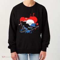 Netherlands Flag Skier Dutch Alpine Skiing Women's Sweatshirt thumb 0