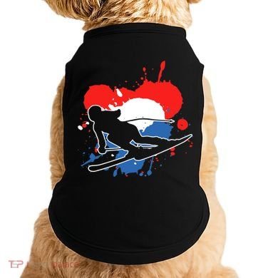 Netherlands Flag Skier Dutch Alpine Skiing Doggie Tank