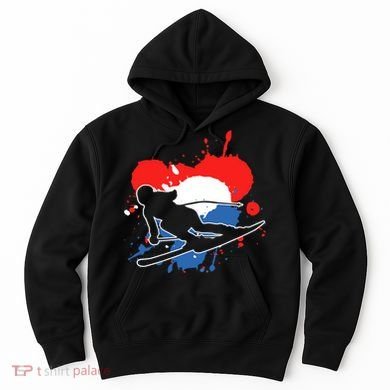 Netherlands Flag Skier Dutch Alpine Skiing Hoodie