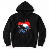 Netherlands Flag Skier Dutch Alpine Skiing Hoodie thumb 0