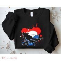 Netherlands Flag Skier Dutch Alpine Skiing Sweatshirt thumb 2