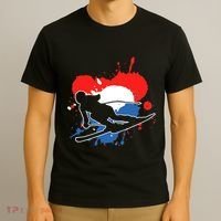 Netherlands Flag Skier Dutch Alpine Skiing T-Shirt thumb 3