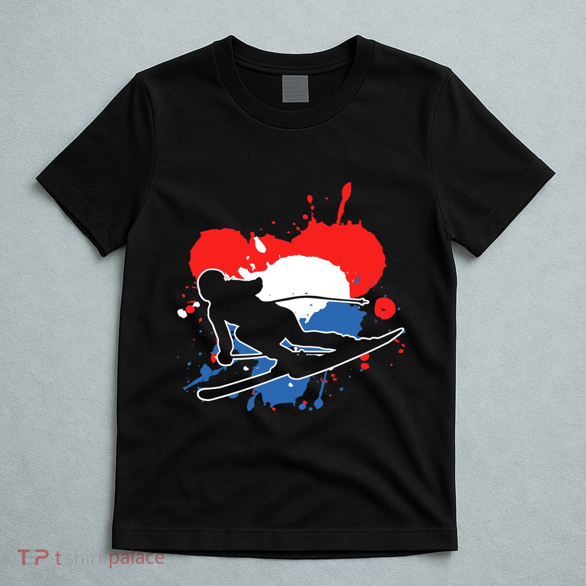 Netherlands Flag Skier Dutch Alpine Skiing T-Shirt